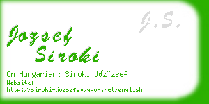 jozsef siroki business card